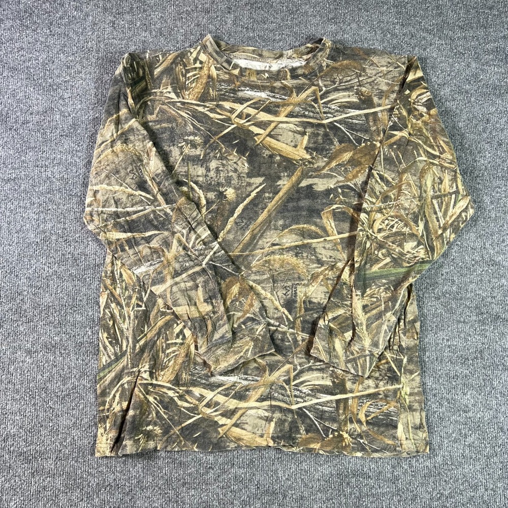 Magellan T-Shirt Mens Large Multicolor Camo Mossy Oak Blades Marsh Hunting Gear